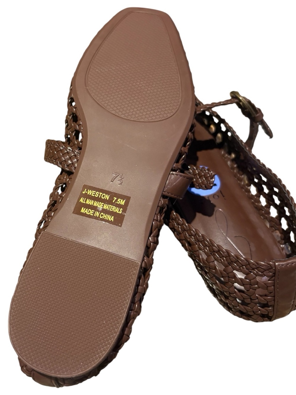 JOIE Weavy Mary Jane Flats in Chocolate Brown Size 7.5 NWT - Picture 9 of 9